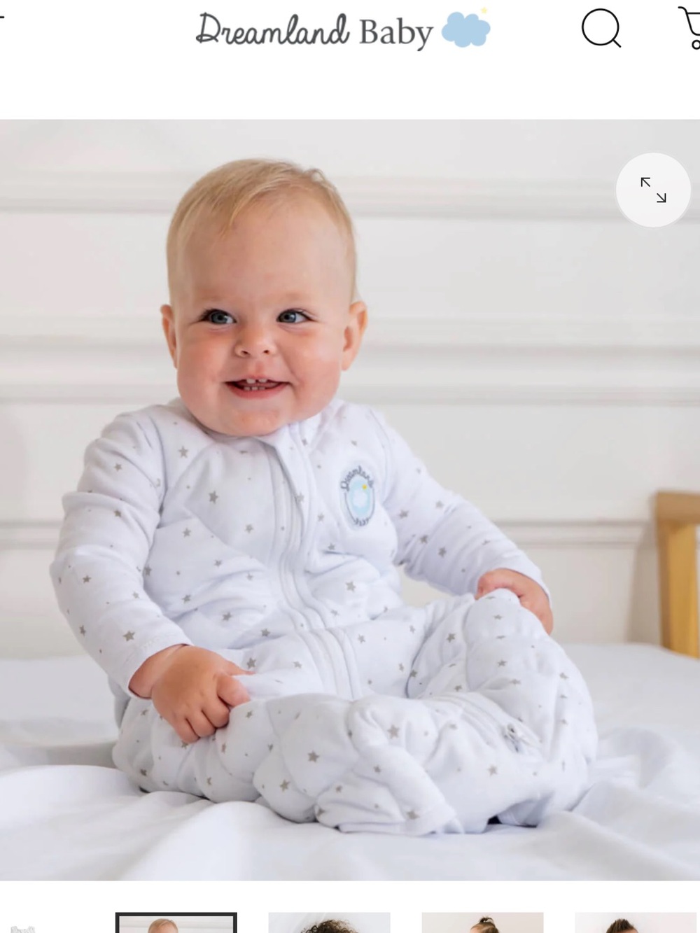 Dream Weighted Sleep Sack - White with Gray Stars